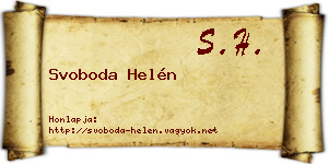 Svoboda Helén névjegykártya